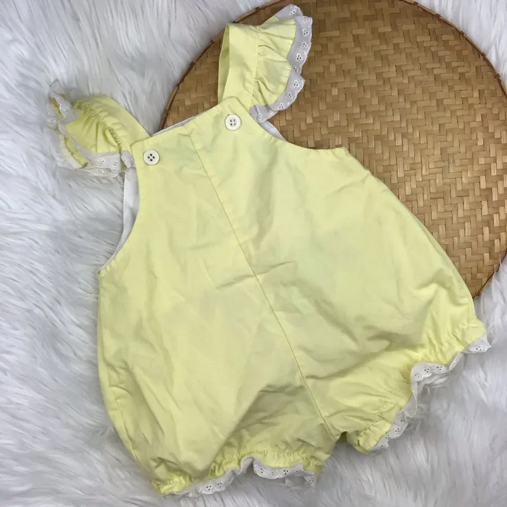 Vintage 80’s yellow ruffle romper‎